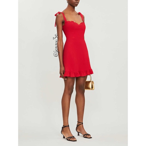 ❌[SOLD]❌Reformation Christine Dress || Lipstick - Picture 2 of 16